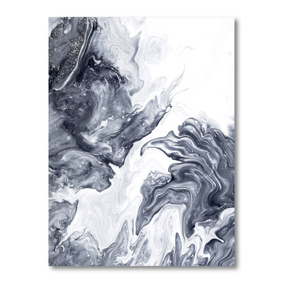 «Black and White Silver Creative Abstract», peinture sur toile