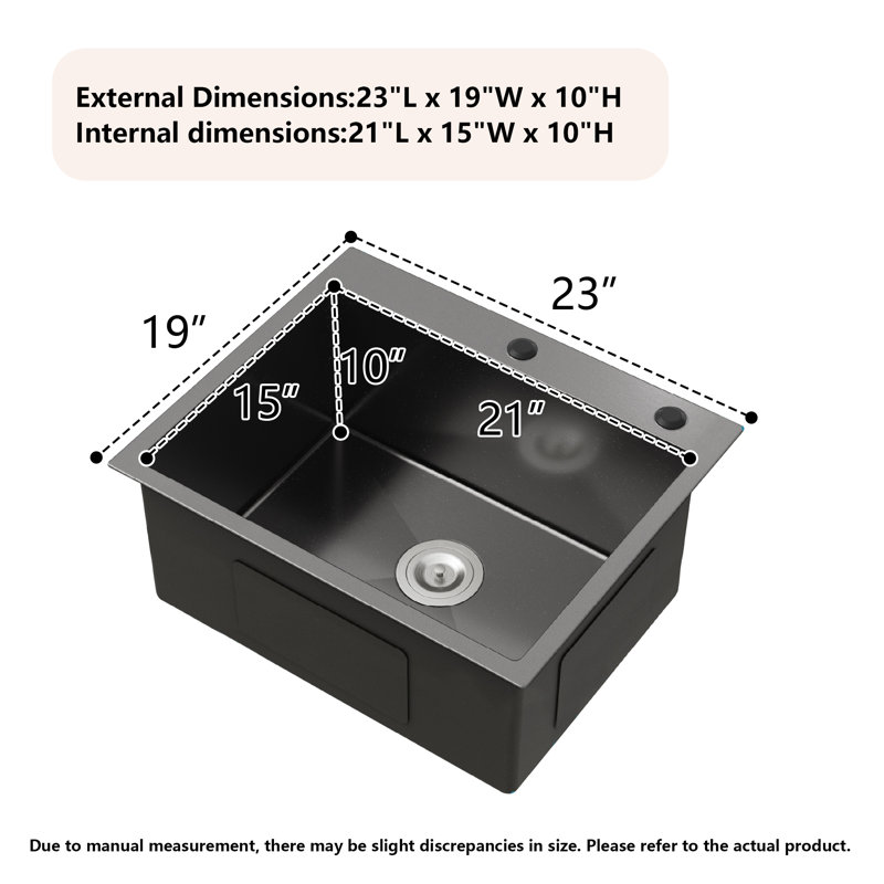 Drop-In Single Bowl Stainless Steel Kitchen Sink