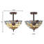 Plafonnier semi-encastré 13 po avec abat-jour en verre coloré Amelia-446143576