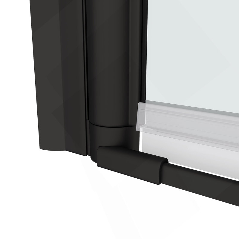 1 3/8" adjustment,universal pivot shower door, open outside, with 1/4" tempered glass finish 3472, Black