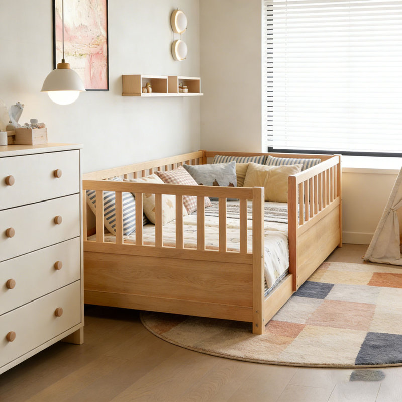 Lit en bois, Naturel, Lit simple