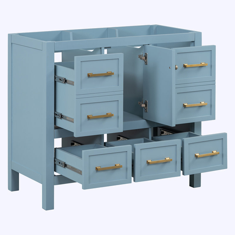 Meuble-lavabo autoportant sans lavabo, Bleu
