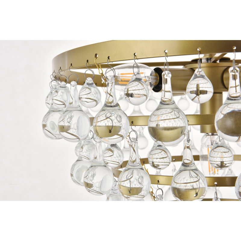 Lustre étagé unique Buckby, Laiton, 5 lumières, H 11,8 po x l 17 po x P 17 po