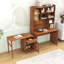 Bureau avec bureau rotatif à 90 °, tiroir de rangement, armoires et tablettes-1068694394