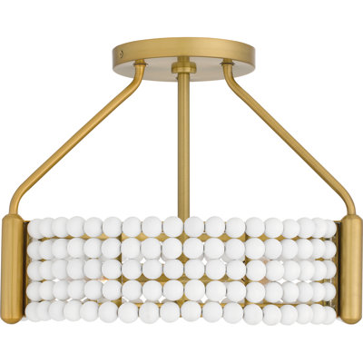 Krenek 3-Light Brushed Gold Semi-Flush Mount