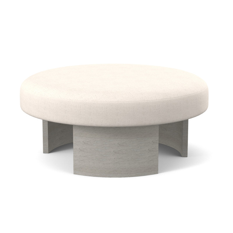 Repose-pieds Eclipse, Bisque, 100% polyester ivoire Venise