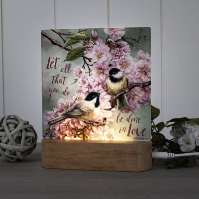 Cherry Blossom Birds W/ Scripture Night Light