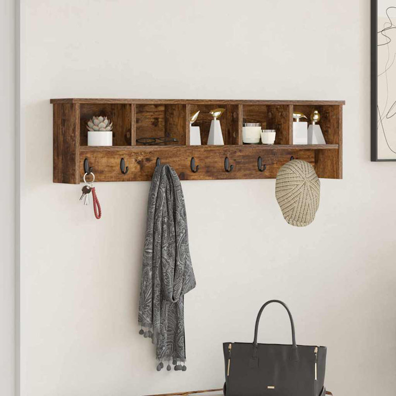 Wall-Mounted Coat Rack 100 X 16 X 26 Cm, Smoked Oak