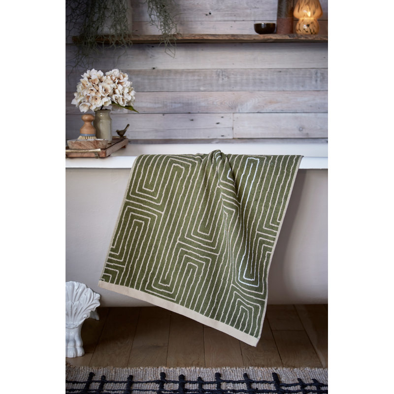 Cotton Blend, Green, Hand Towel - 1 Pack