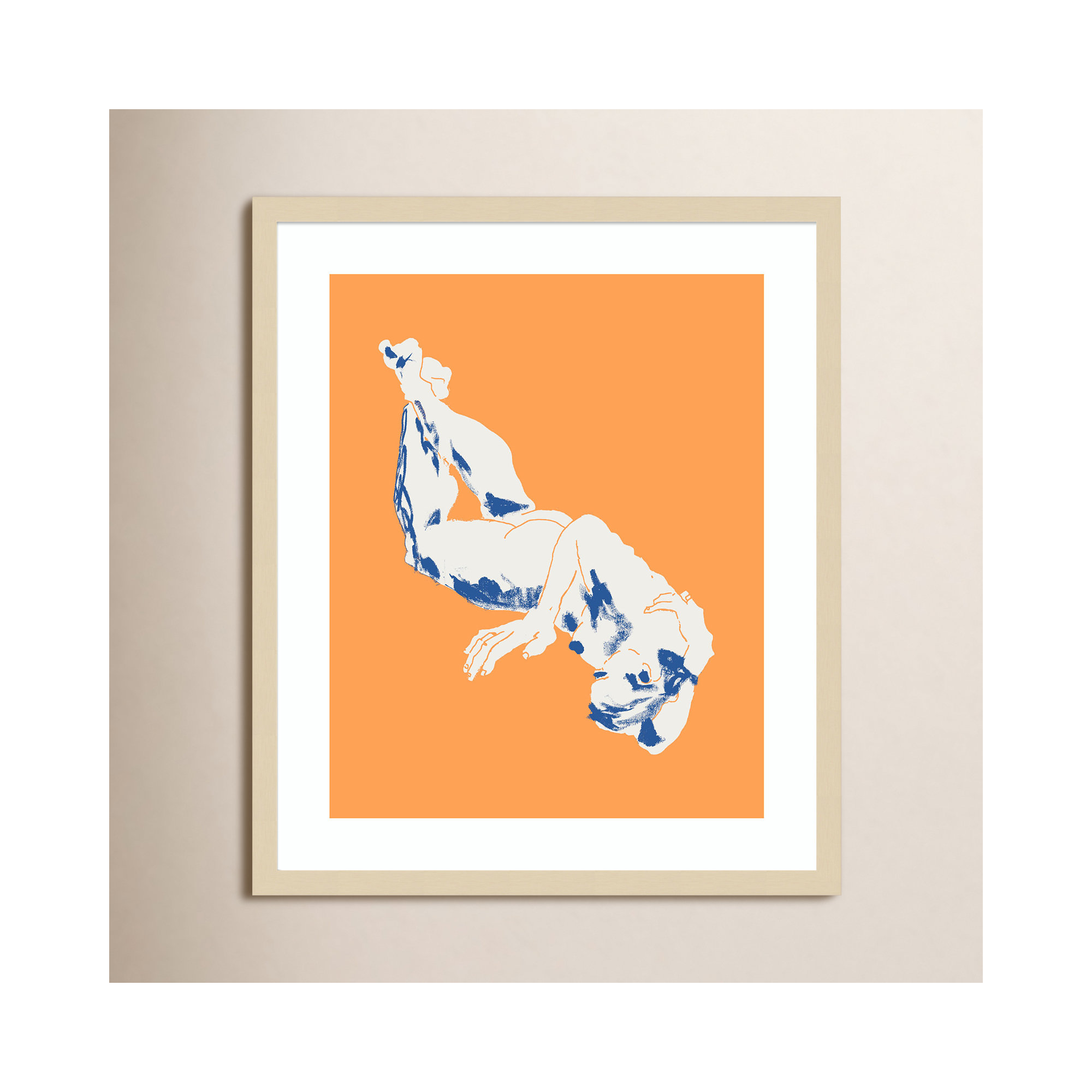 Nude Orange by Nantucket Wood Framed Wall Art Print, 25" H x 21" W, Brown