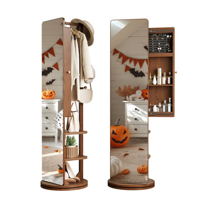 Rotating Full-length Mirror with Storage