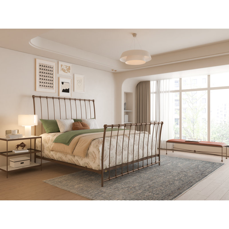 142 Altro Bed | Complete Sleigh, King, Bronze
