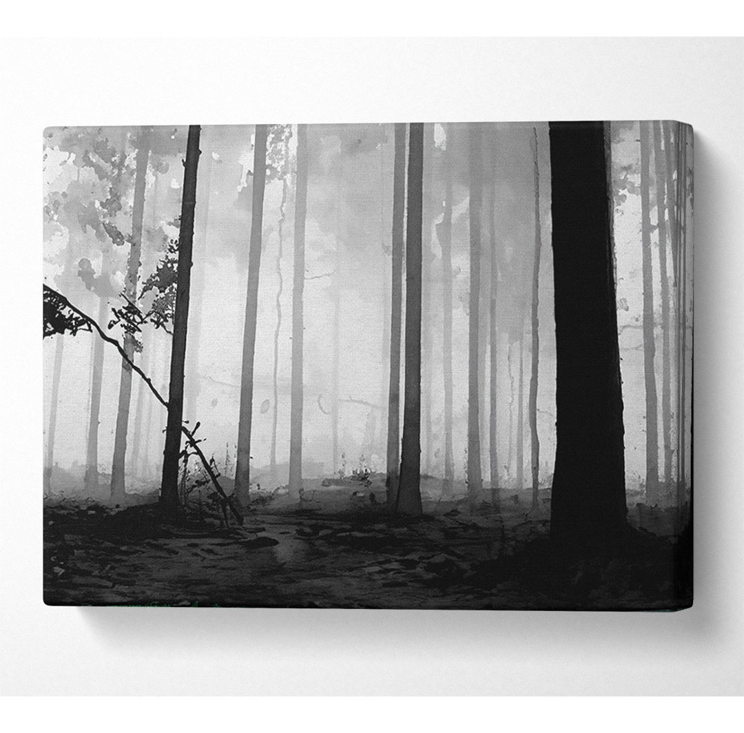 Black N White Woodland Mist - Kunstdrucke auf Leinwand