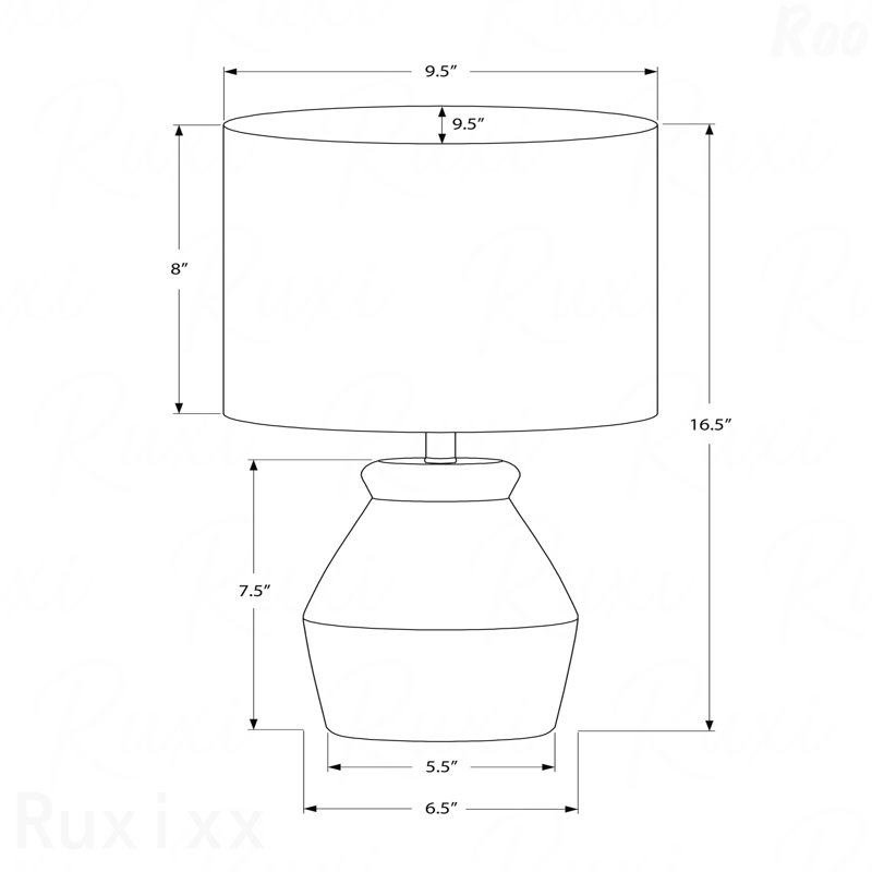 Lampe de table - H 17 po, matériau céramique crème