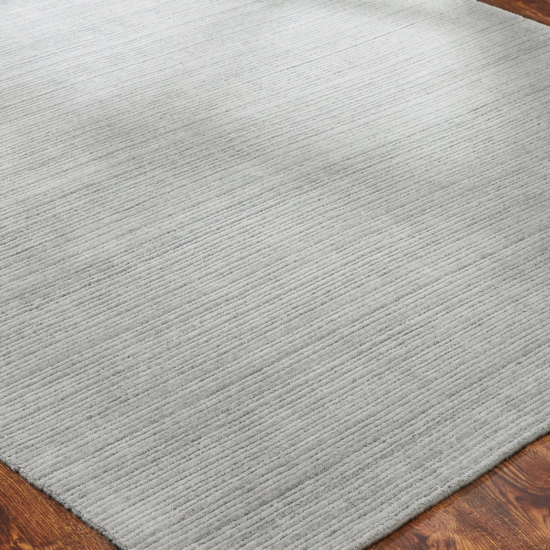 Hollmon Hand Loomed Striped Area Rug in Gray, Rectangle 10' x 14'