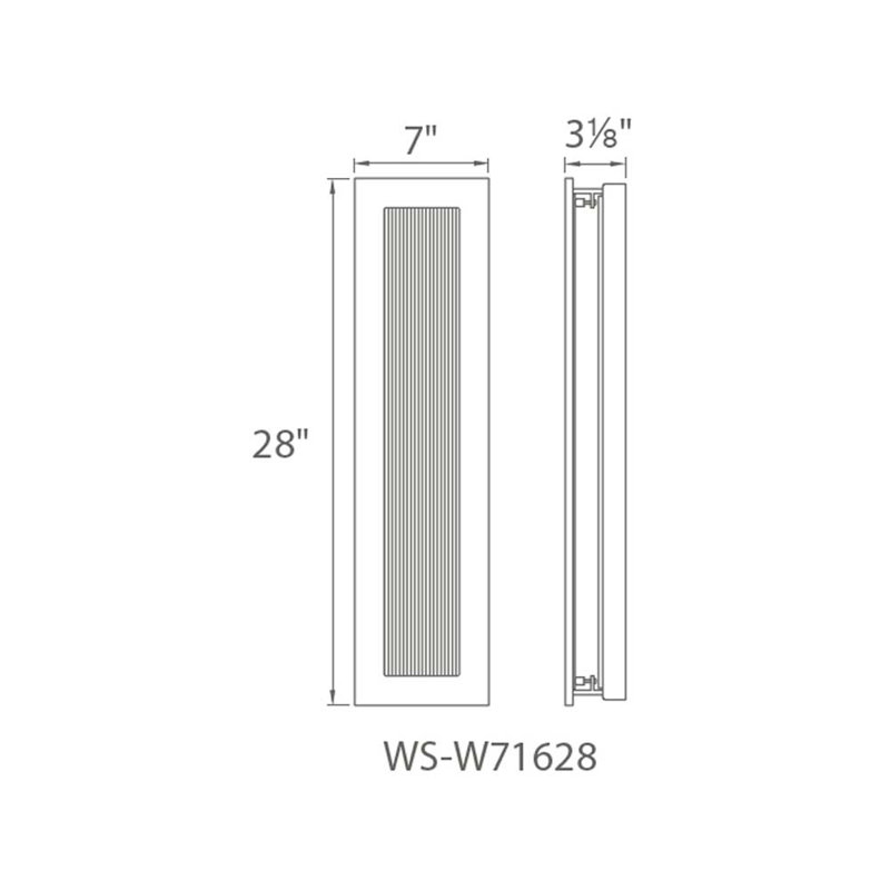 Oath Aluminium LED Wall Light, 28" H x 7" W x 3.125" D