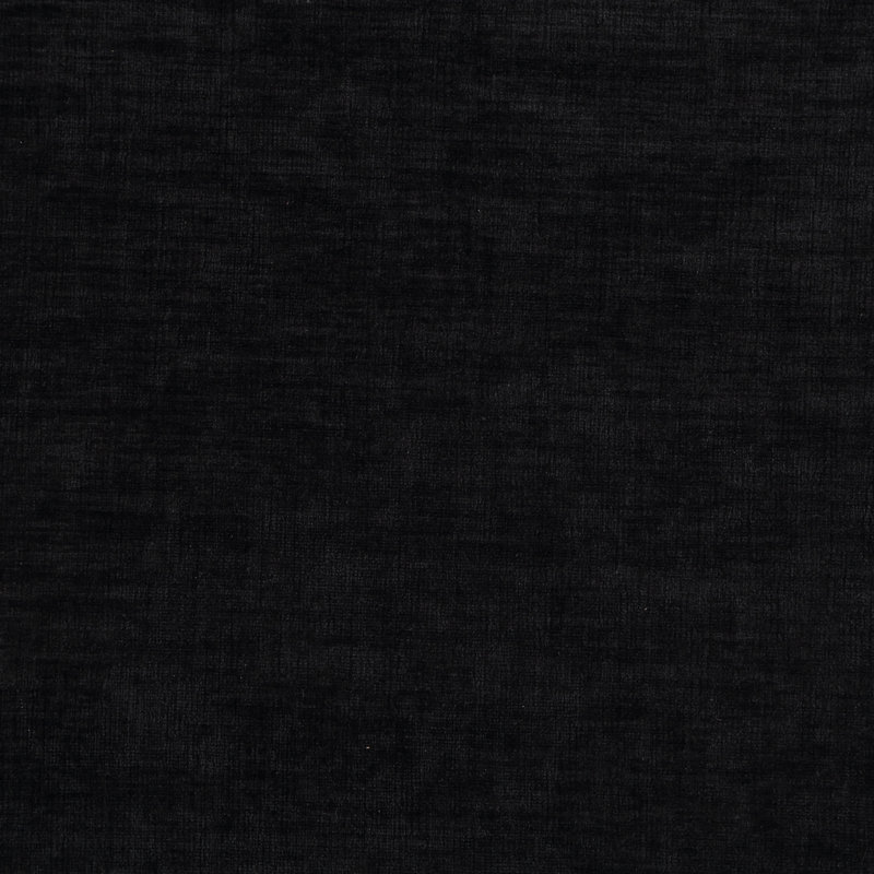 Banc rembourré Edison, Tissu chenille noir / finition noire