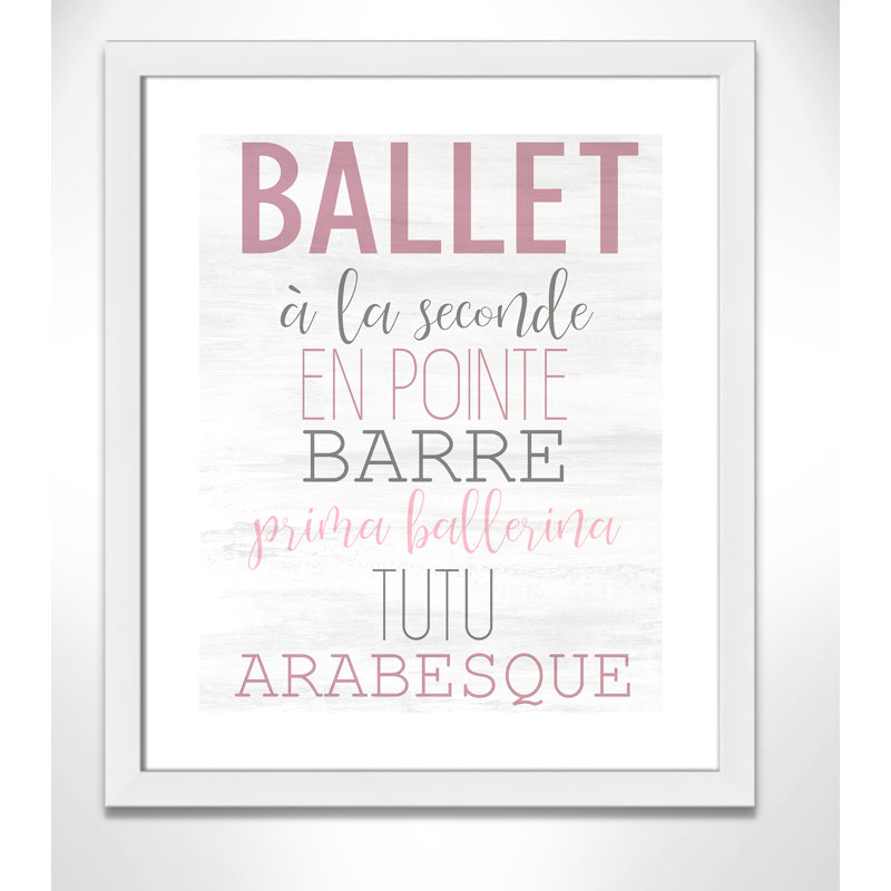 Ballet toute la journée 2, H 16 po x l 12 po x P 0,63 po, Cadre blanc