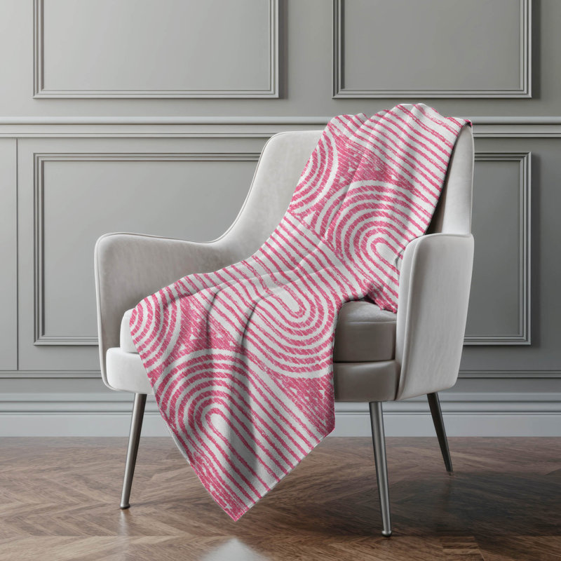 Jeté Art déco en sherpa Addison, Rosé