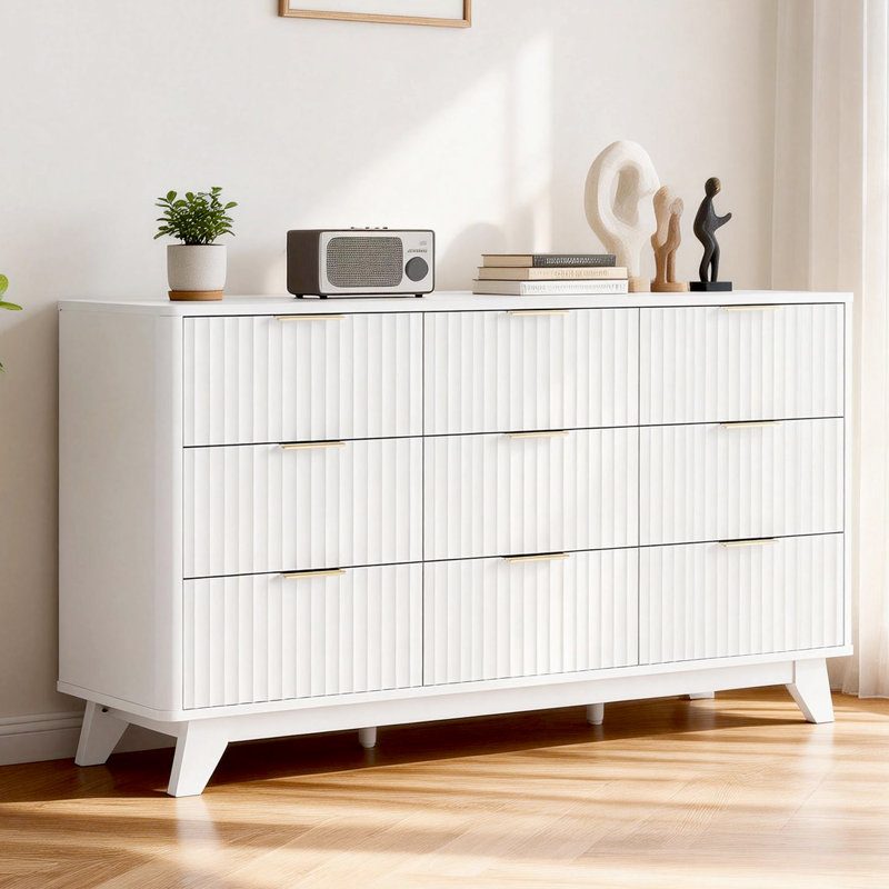 Commode à 57 tiroirs 57 po, Blanc