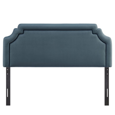Magnolia Stain-Resistant Performance Velvet Full Size Headboard In Cadet Blue Midnight