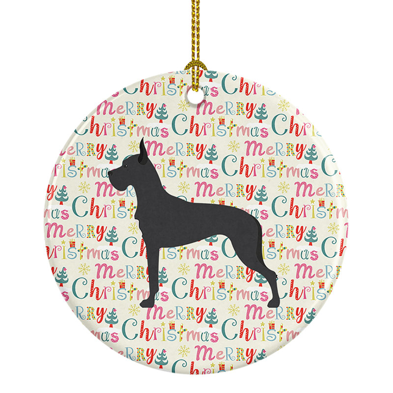 Ornement suspendu Great Dane Merry Christmas