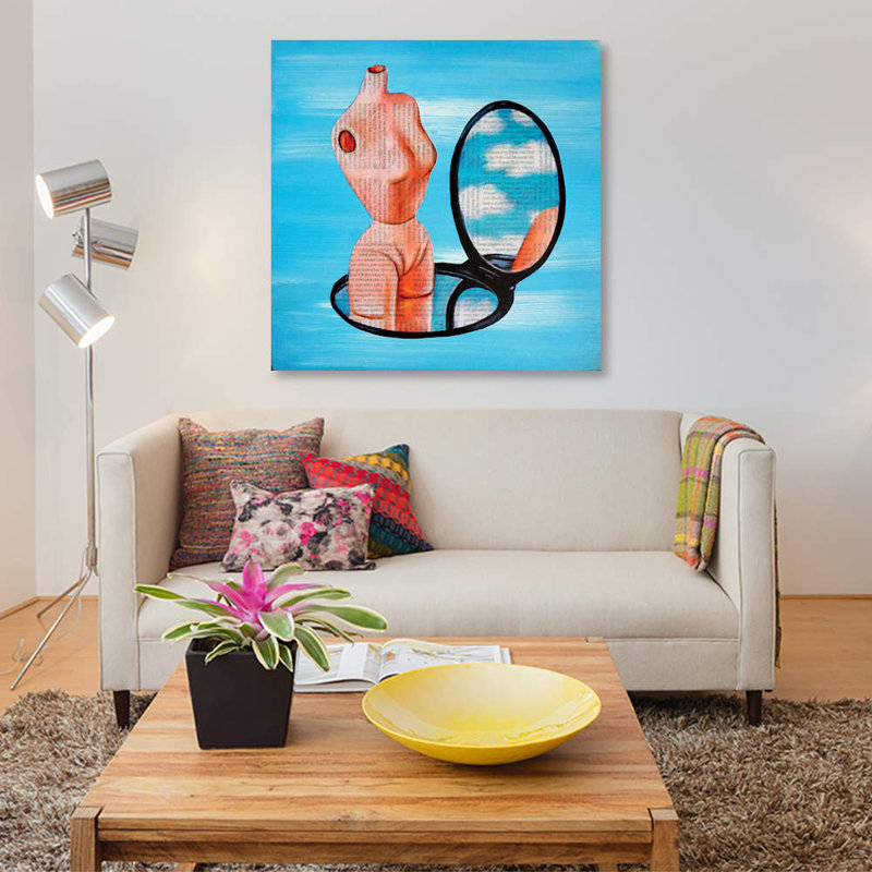 " Doll Parts " by Annie Terrazzo, 18" H x 18" W x 1.5" D, Black Framed Canvas, No Mat