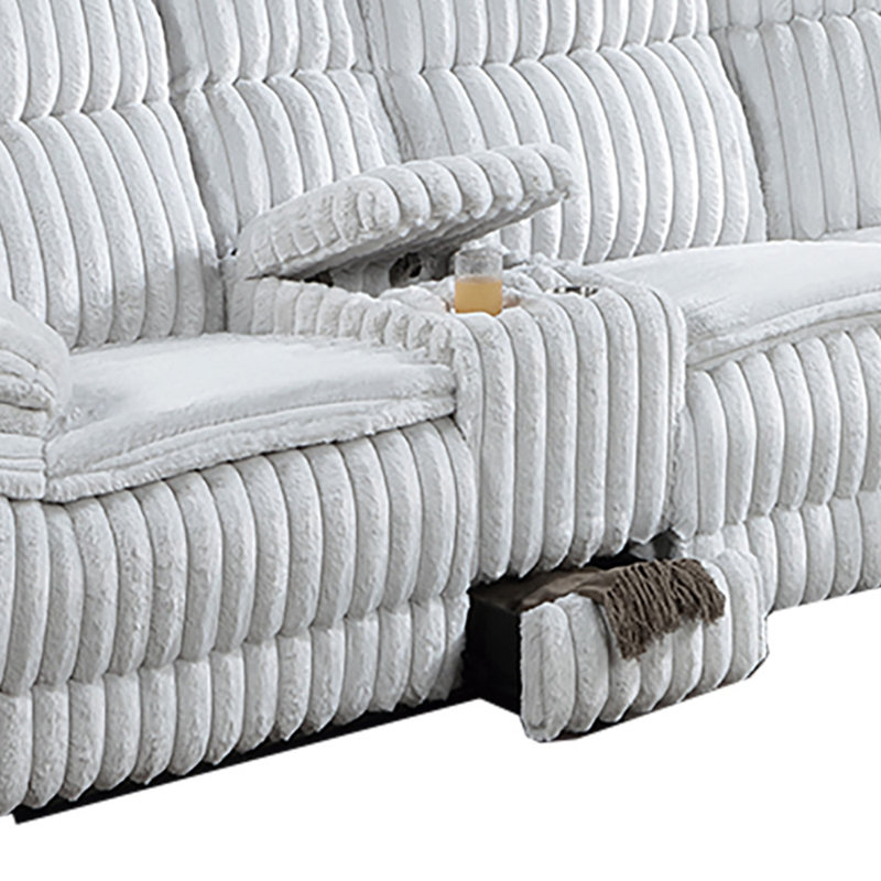 Canapé modulaire Motion, Velours côtelé gris, Alimentation