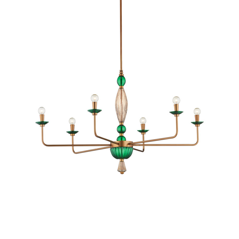 6 - Light Glass LED Chandelier
