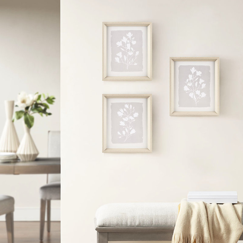 "Fair Florets", art mural avec 3 cadres en verre