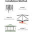 Pavillon de jardin escamotable 12 pi x 12 pi, auvent avec moustiquaire, installation à une pression-113563641