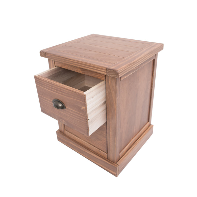 Dupuy 45cm W Solid + Manufactured Wood Bedside Table