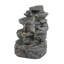 5-Tiered Concrete Tall Slim Fountain, 23.85"H –LED-Lit Column, Space-Saving Modern Outdoor Accent, All-Weather Resistant