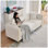 Canapé moderne avec causeuse, canapé 2 places avec velours confortable, accoudoirs roulés capitonnés et pieds dorés pour un espace de vie principal