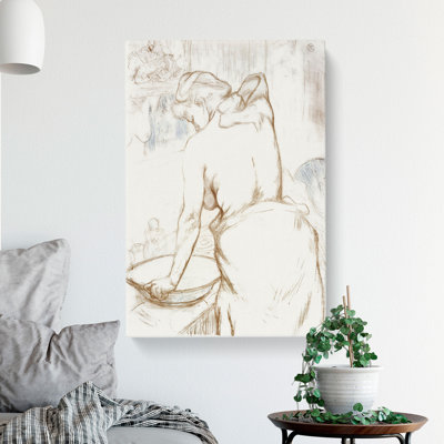Lady Washing by Henri De Toulouse-Lautrec - Wrapped Canvas Painting