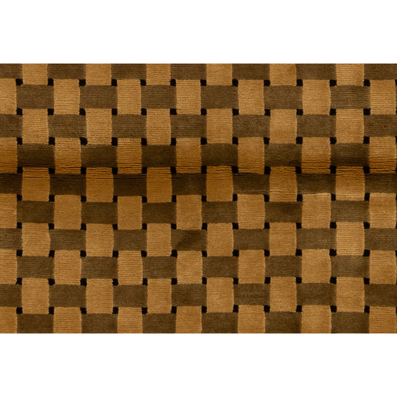 Hand Knotted Wool Area Rug in Green