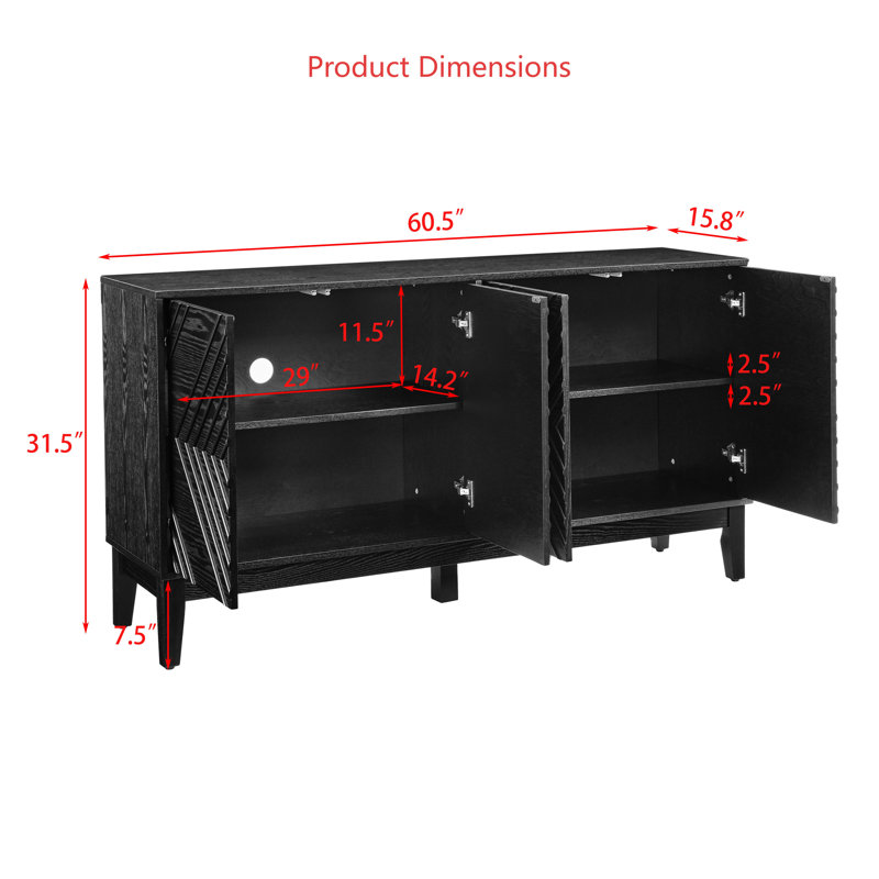 Buffet 60,5 "Farmhouse, Noir