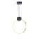 Matt black and gold finish ring pendant with an integral LED light source
