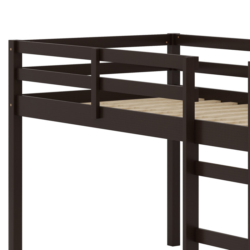 Lit mezzanine en bois avec échelle, Espresso