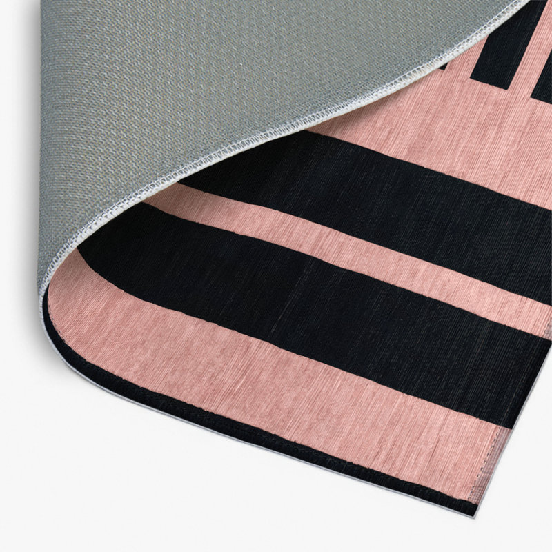 Tapis intérieur / extérieur noir HorizontalStripes, Rectangulaire 2 pi x 3 pi