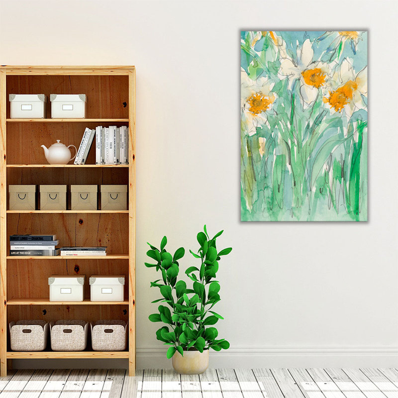 Daffodils Stems II - reproduction d'art sur toile, H 30 po x l 20 po
