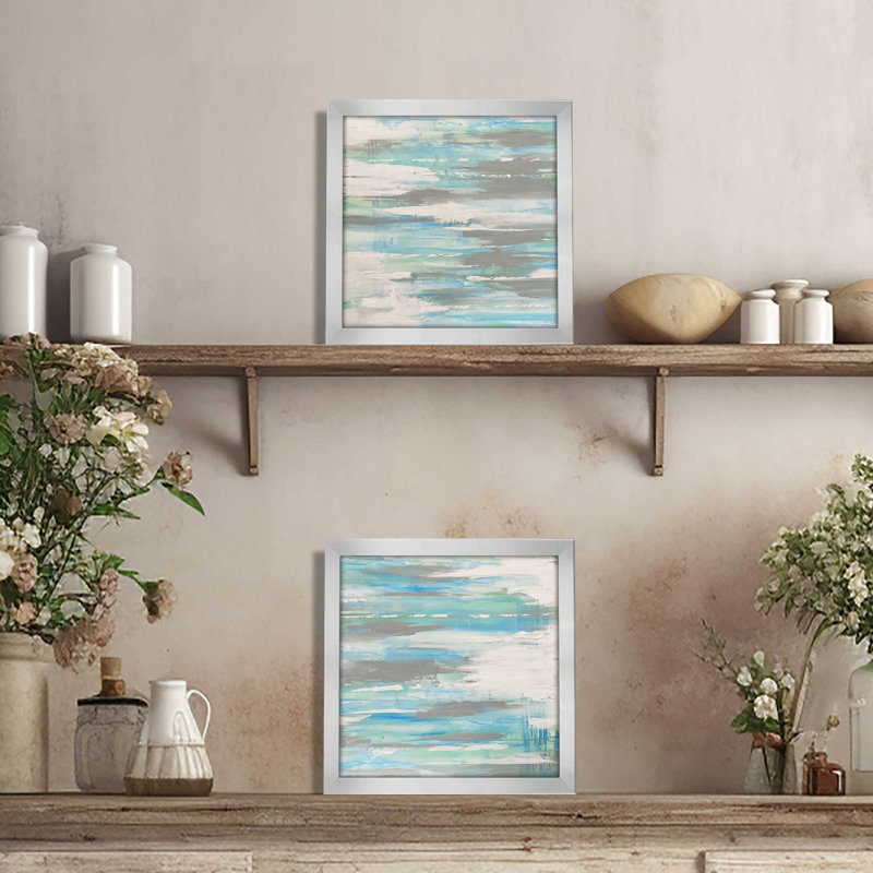 Blue Gaze Framed On Paper 2 Pieces Set