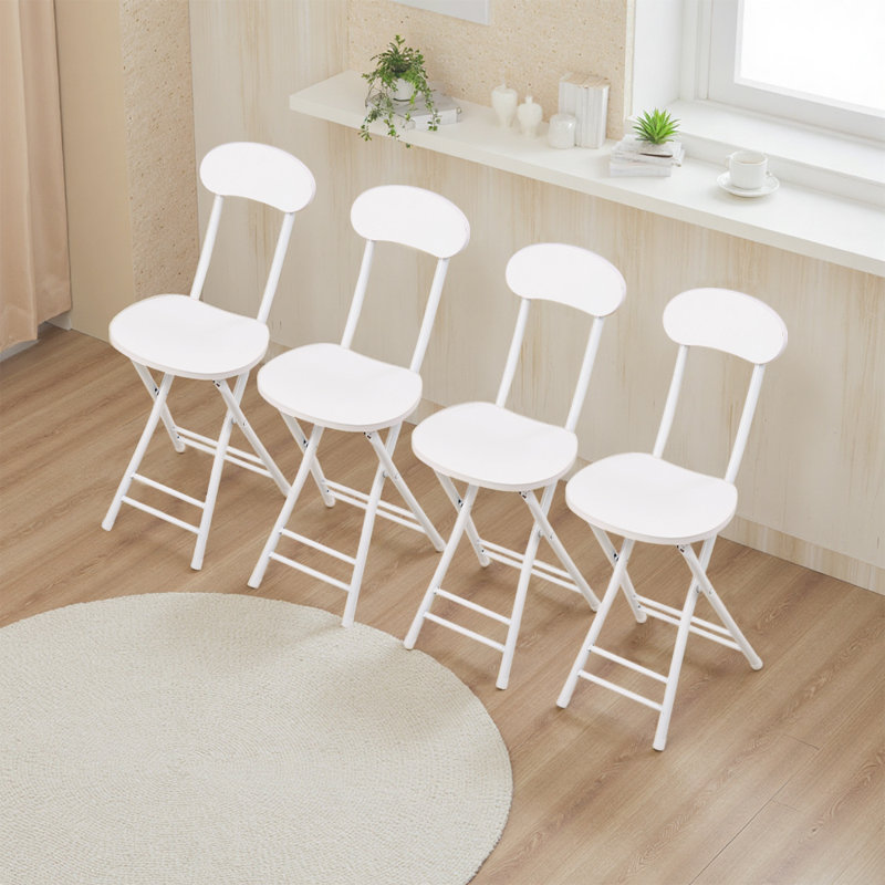 4pcs Portable and Foldable Dining Chairs, White