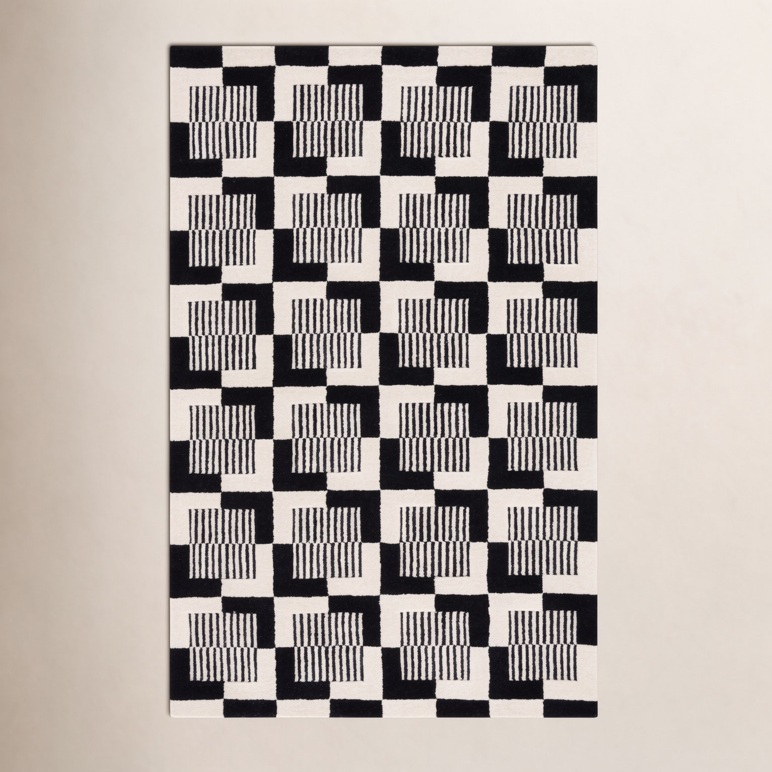 Harton Hand-Tufted Geometric Rug, Rectangle 4' x 6'