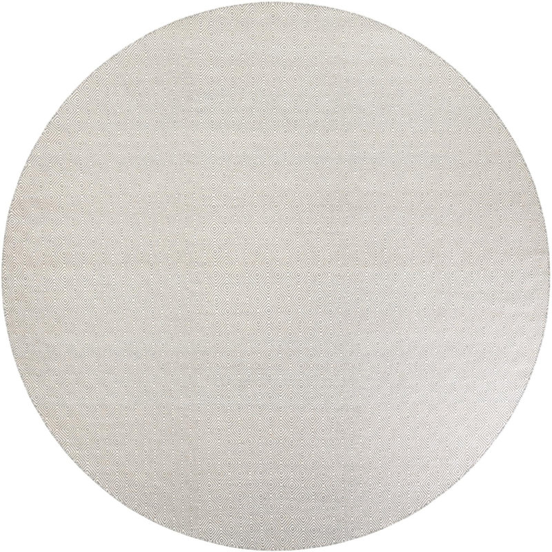 Tapis contemporain contemporain gris, Rond 12 pi
