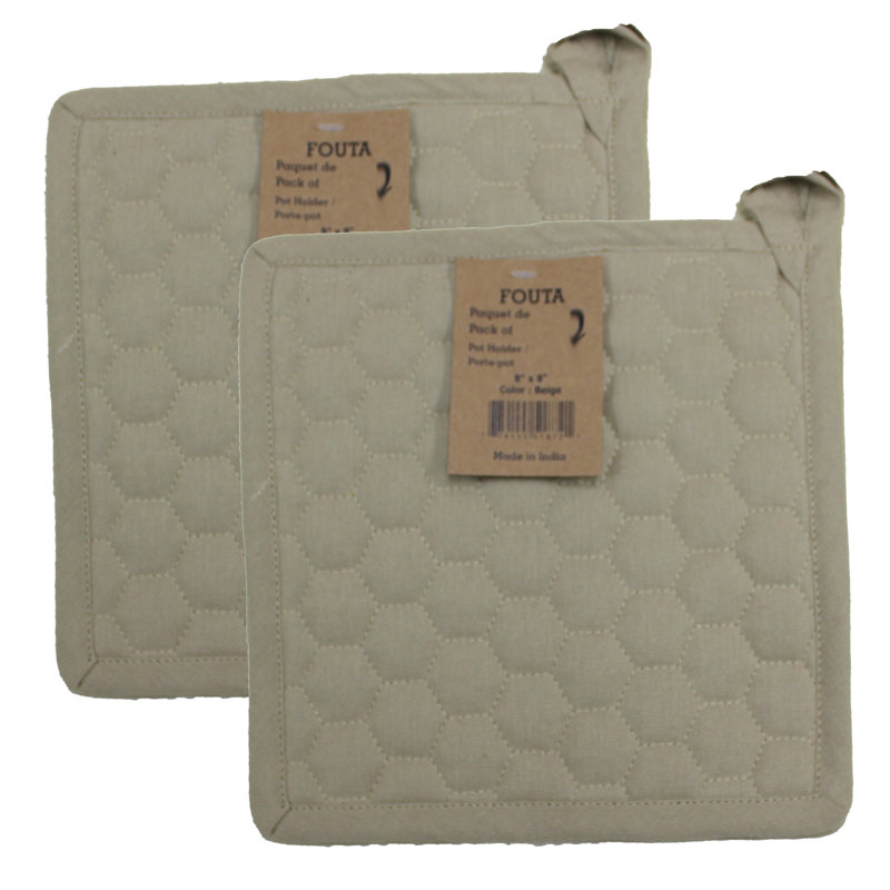 Ensemble de cuisinier poignée et four 4 pièces fabstyles Fouta, Beige