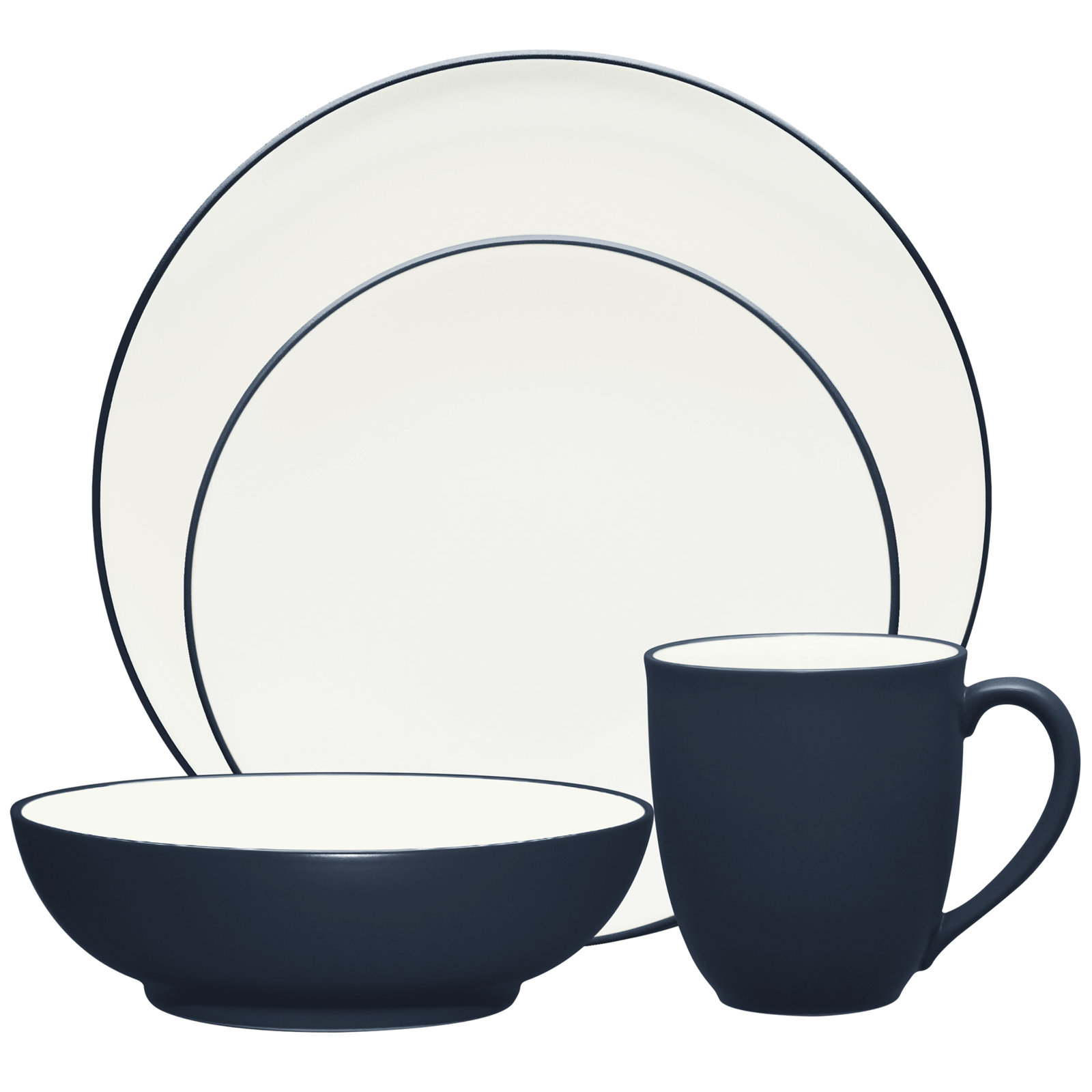 Colorwave Stoneware Dinnerware Set - Service for 1, Navy