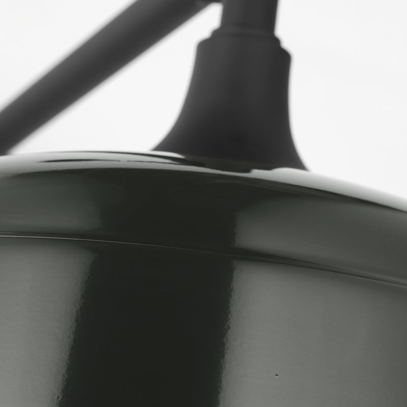 Thomas O'Brien, "Academy 17.5" Anchored Mack Barn Light in Matte Black with 16" Soft Copper Rockhouse Shade, Green