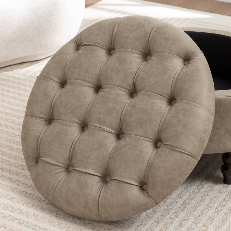 Upholstered Ottoman, Gray