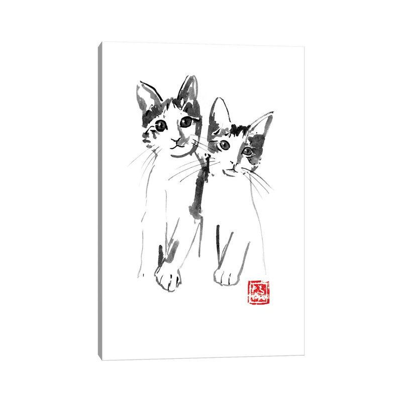 Brothers by Péchane - Print on Canvas, Wrapped Canvas, 20.32 cm H x 30.48 cm W